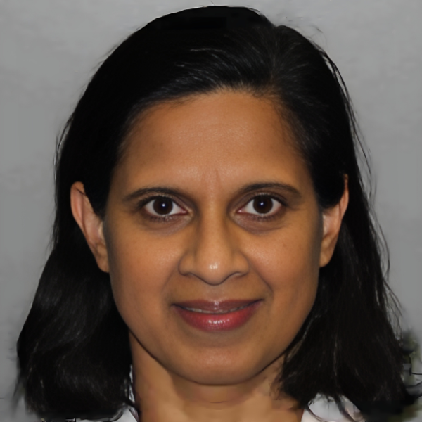 A Sri Lankan woman with shoulder-length black hair