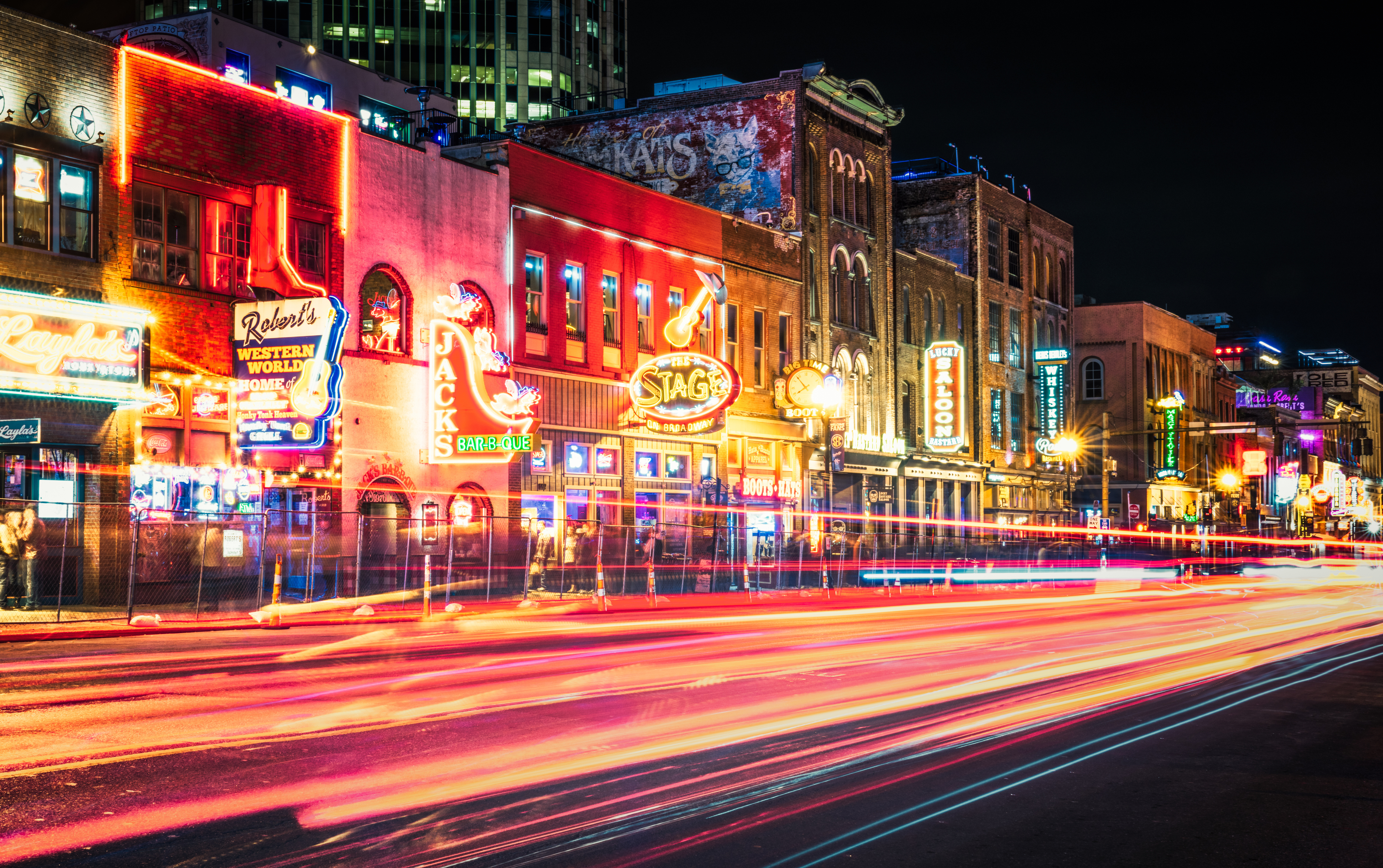 Time-lapse view of a Nashville street
