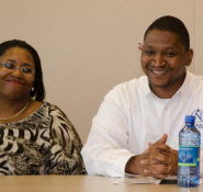 Photo of two award winners of ASCE's sponsored, 2013 DiscoverEEducator Awards