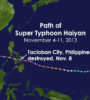 Typhoon Haiyan path map