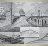 Inset from Harper's Weekly illustration explaining Eads' jetties