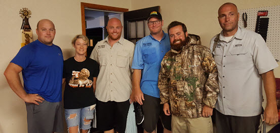 "These guys came from Florida, where they operate airboat tours. They heard there was a need in Texas, packed bags, and headed this way. My husband and I went to where these guys were parked on our way in. They were gone! We found them at the gas station, and I walked up to one of their windows. I said "I heard y'all were looking for a place to stay the night. I've got one." They had no idea who I was or how I found that out, but the relief on their faces was a beautiful thing to see. They'd spent the night before sleeping in their truck cabs and weren't super excited about doing it again after spending the day in the cold rain, wind, and water. After driving this far and doing so much for our community, they were grateful to us for providing a place to sleep. It's such a small way to pay the debt of gratitude we owe them. Y'all, take a good look. These six people are everyday heroes. They live their lives like normal, then when a need arises, they answer the call like superheroes. I can't thank them enough." - Kate Osborn