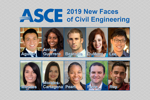 Headshots of 2019 New Faces of Civil Engineering